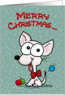 Merry Christmas Shedding White Chihuahua Dog Hair Humor card