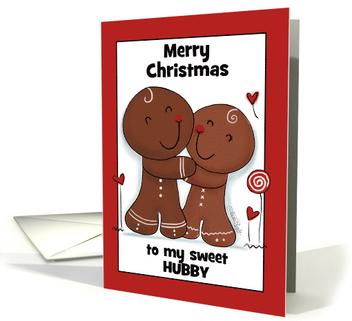 Customizable Merry Christmas for Husband Gingerbread Couple card