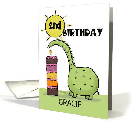 Customizable Happy 2nd Birthday for Gracie Dinosaur with... (1508854)