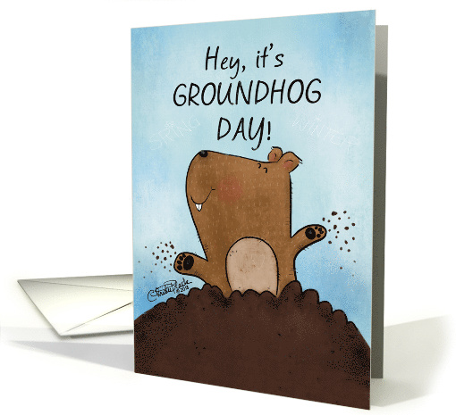 Happy Groundhog Day Dig This Digging Groundhog card (1510094)