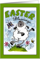 Happy Easter Blessings Dancing Lamb card