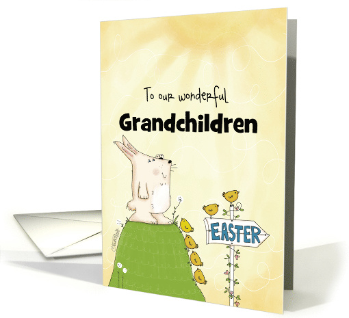 Customizable Happy Easter for Grandchildren Bunny Sees... (1518818)