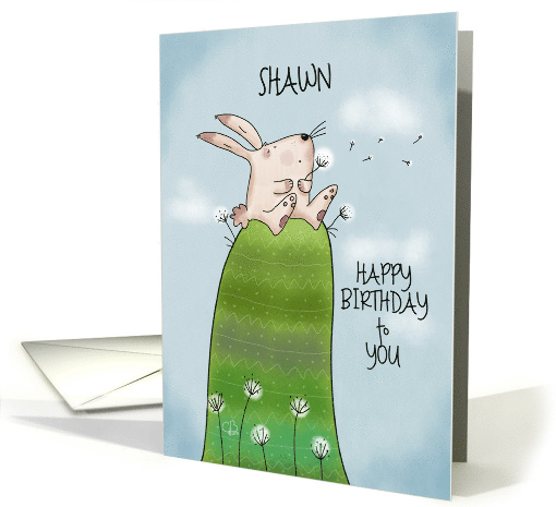 Customizable Name Happy Birthday for Shawn Somebunny Wishes card