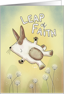 Religious Spiritual Encouragement Leap of Faith Bunny card