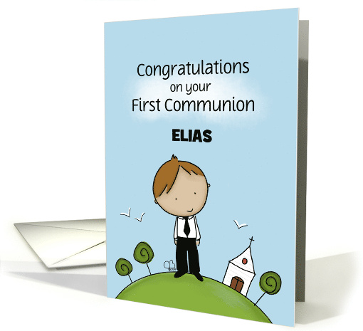 Customizable Name First Communion for Elias Little Boy... (1524758)