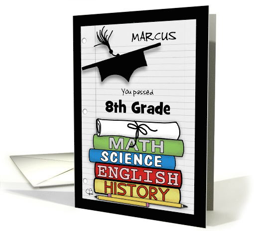 customizable name 8th grade graduation books diploma