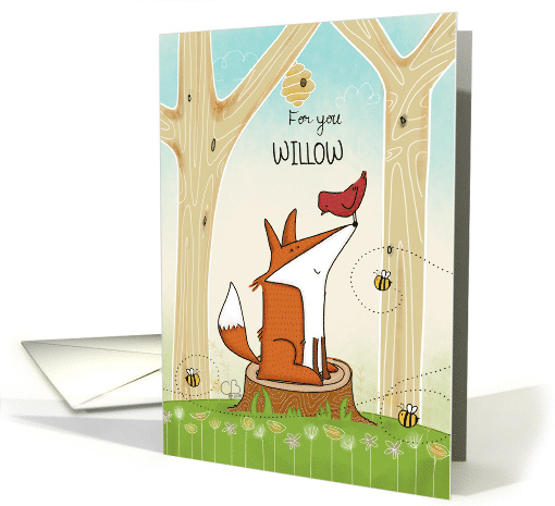 Customizable Name Happy Birthday for Willow Fox and Red... (1526358)