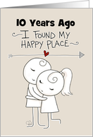 Customizable Year Happy 10th Anniversary for Wife Hugging Couple card