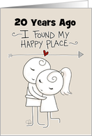 Customizable Year Happy 20th Anniversary for Husband Hugging Couple card