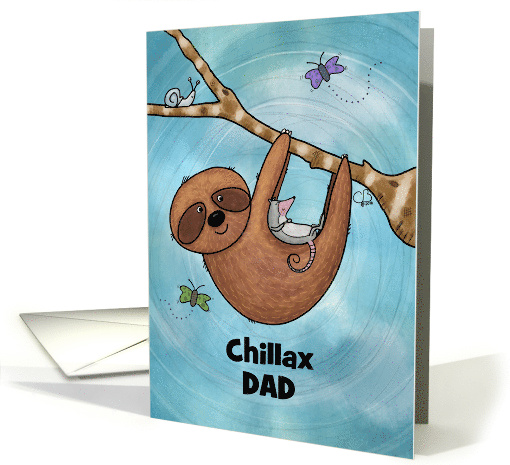 Customizable Happy Father's Day for Dad Sloth Hammock card (1528902)