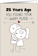 Customizable Year Happy 25th Anniversary for Couple Hugging Couple card