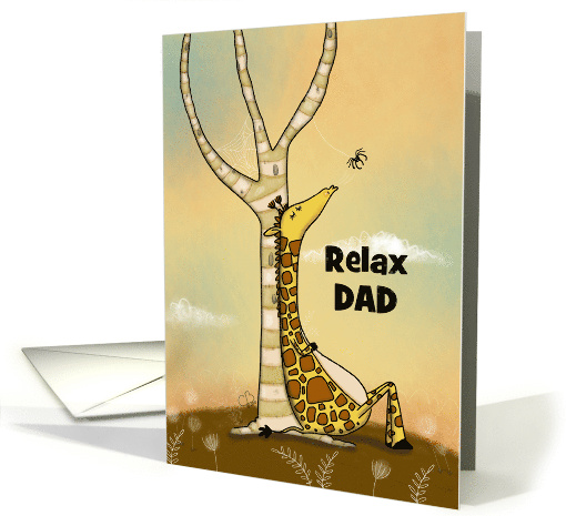 Customizable Happy Father's Day Dad Giraffe Relaxes card (1529122)