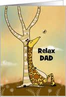 Customizable Happy Father’s Day Dad Giraffe Relaxes card