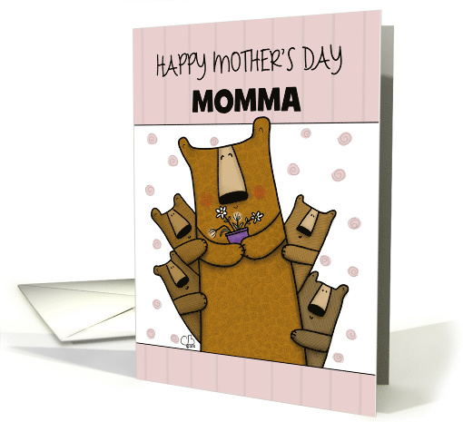 Customizable Happy Mother's Day for Mom Bear with Cubs card (1529128)