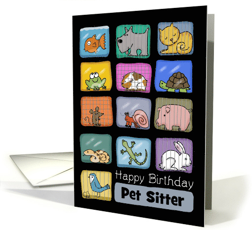 Customizable Birthday for Pet Sitter Animal Display card (1529902)