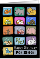 Customizable Birthday for Pet Sitter Animal Display card