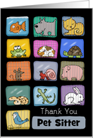 Customizable Humorous Thank You for Pet Sitter-Animal Display card