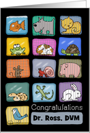 Customizable Name Congratulations You Became a Veterinarian Animals card