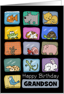 Customizable Happy Birthday for Grandson Animal Lover card