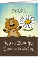 Customized Thank You for Your Prayers Sandra Bear Daisy Be Like You card