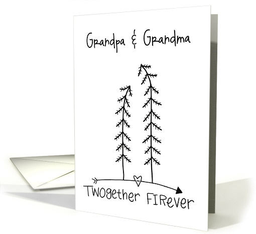 Customizable Happy Anniversary For Grandparents Fir Tree Pun card