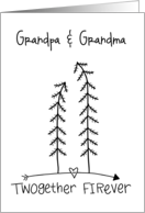 Customizable Happy Anniversary For Grandparents Fir Tree Pun card