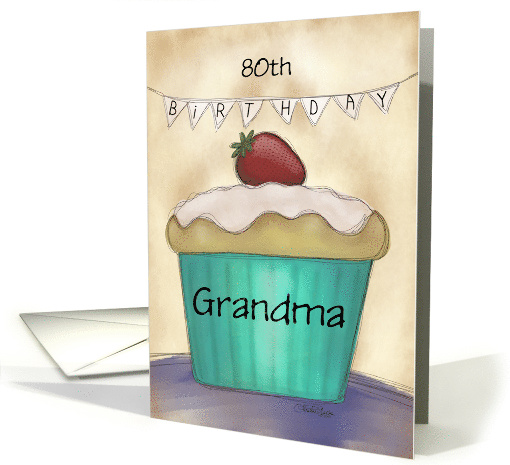 Customizable Age 80th Happy Birthday Grandma Strawberry... (1542918)