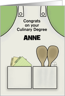 Customizable Culinary Graduate Anne Apron with Cooking Tools card