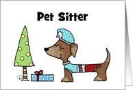 Customizable Merry Christmas Dachshund Pet Sitter I Long For Christmas card