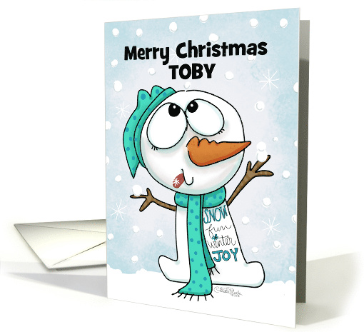 Customizable Merry Christmas for Toby Silly Snowman card (1546666)