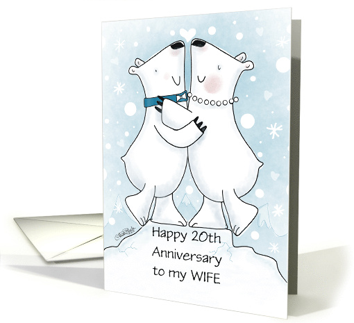 Customizable Happy 20th Anniversary for Wife Polar Bear Couple card