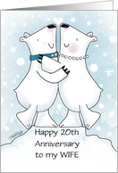 Customizable Happy 20th Anniversary for Wife Polar Bear Couple card