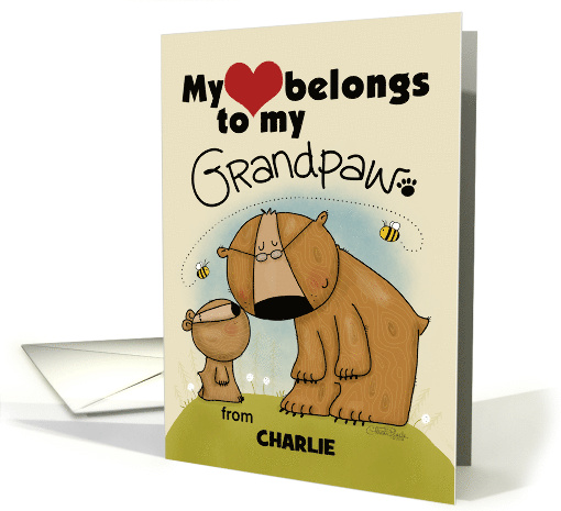 Customizable Grandparents Day Grandpa from Charlie Bear Kiss card