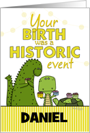 Customizable Name Happy Birthday Daniel Dinosaur Turtle Humor card