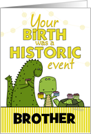 Customizable Happy Birthday to Brother Dinosaur Turtle Humor card