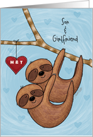 Customizable Happy Valentine’s Day Son and Girlfriend Sloth Couple card