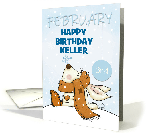 Customizable Happy February 3rd Birthday Keller Bunny and... (1561982)