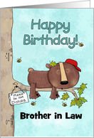 Customizable Happy Birthday for Brother in Law Sleeping Bear in Tree card