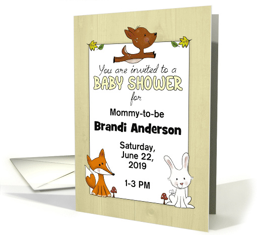 Customizable Baby Shower Woodland Theme Invitation Fox... (1566532)