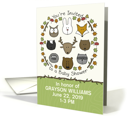 Customizable Woodland Theme Baby Shower Invite Forest... (1566576)