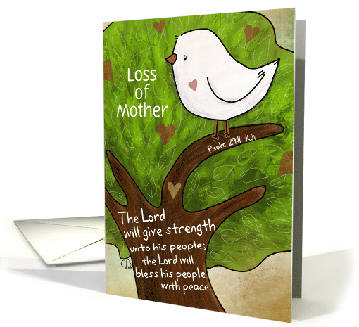 Sorry for the Loss of Your Mother Sympathy Dove Peace Psalm 29:11 card