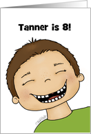 Customizable Happy Birthday 8 Year Old Light Skin Boy No Front Teeth card