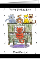 Piano Recital Invitation Cats at Piano card
