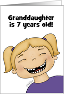 Customizable Birthday Granddaughter 7 year old Girl No Front Teeth card