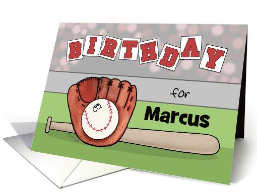 Customizable Name Happy Birthday for Marcus Baseball... (1590302)