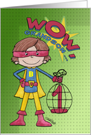 Customizable Initial B 1st Birthday for Grandson Superhero Comic Style card