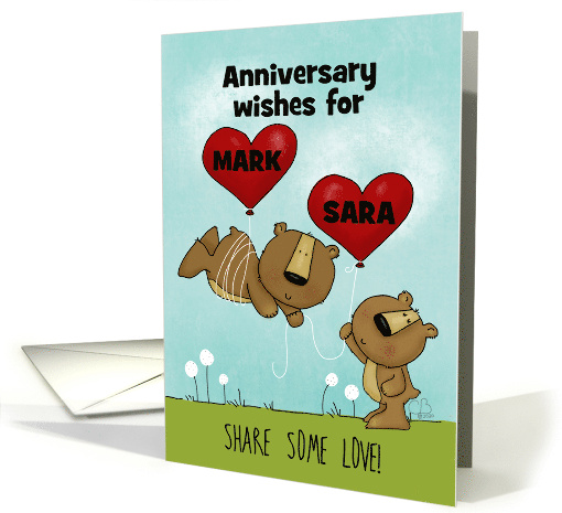 Customized Names Happy Anniversary for Mark Sara Bears... (1602422)