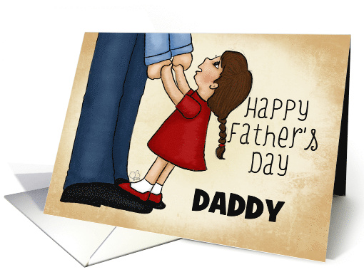 Custom Happy Father's Day Daddy Little Girl Stands on... (1605164)