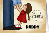 Custom Happy Father’s Day Daddy Little Girl Stands on Father’s Feet card