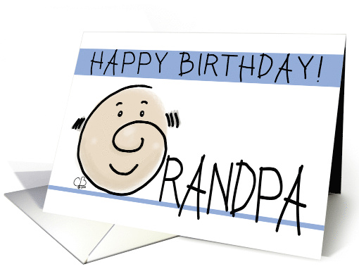 Happy Birthday for Grandpa Grandpa Face is Letter G card (1605188)